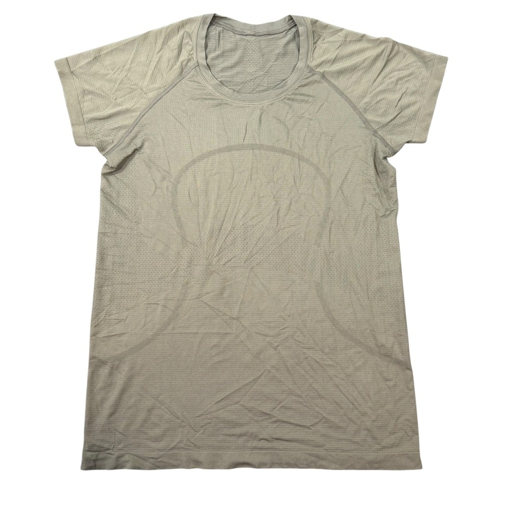 Lululemon Womens Swiftly Tech Short Sleeve Olive Green Athletic T-Shirt Size 12